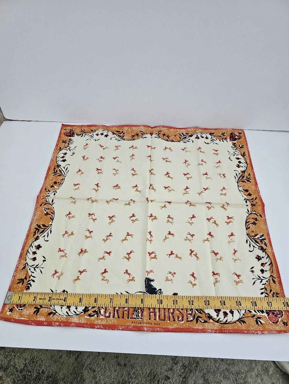 Vintage Crazy Horse Saloon Nevada City CA Souvenir Cloth Napkin – 18